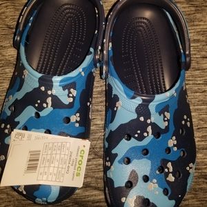 Classic printed camo clog (Blue Grey/Multi) size 8